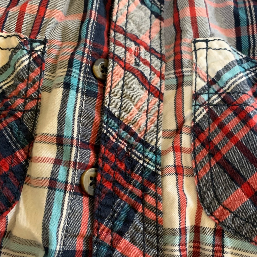 Red plaid button up - Picture 3 of 4